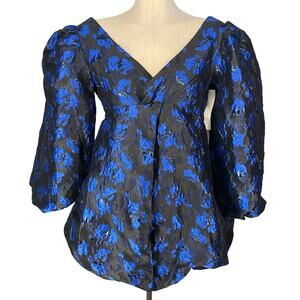 💙 Sister Jane Floral Puff Sleeve Bubble Hem Dress XS 💙